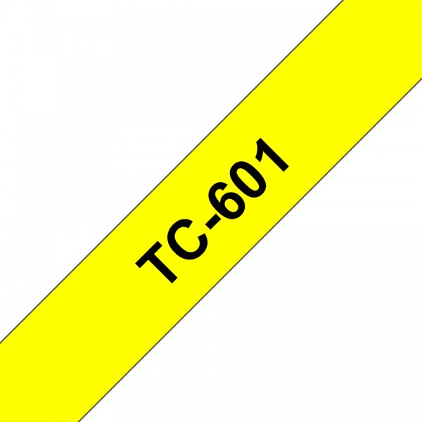 Brother tc-601 nastro nero/giallo 12mm x 7,7m colore nero su giallo