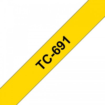Brother tc-691 nastro nero/giallo 9mm x 7,7m colore nero su giallo