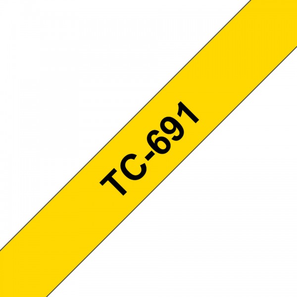 Brother tc-691 nastro nero/giallo 9mm x 7,7m colore nero su giallo