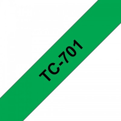 Brother tc-701 nastro nero/verde 12mm x 7,7m colore nero su verde
