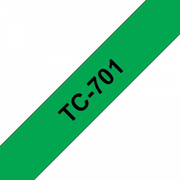 Brother tc-701 nastro nero/verde 12mm x 7,7m colore nero su verde