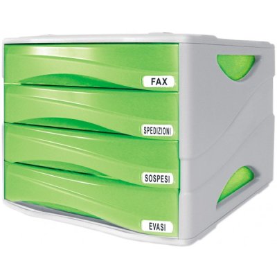 ARDA Cassettiera da scrivania SMILE 4 cassetti - Verde