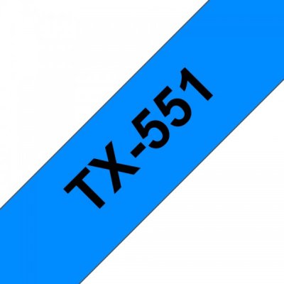Brother tx-551 nastro nero/blu 24mm x 15m colore nero su blu