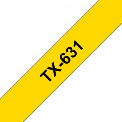Brother tx-631 nastro nero/giallo 12mm x 15m colore nero su giallo
