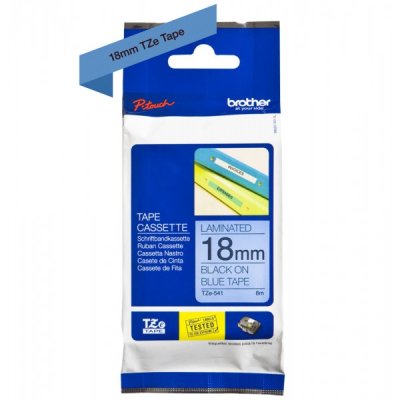 Brother tze-541 nastro nero/blu 18mm x 8m colore nero su blu
