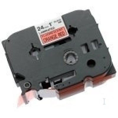 Nastro tipo tze per pt-7600vp/2700vp, 24mm x 5m, nero su arancione fluo colore nero su arancione fluo