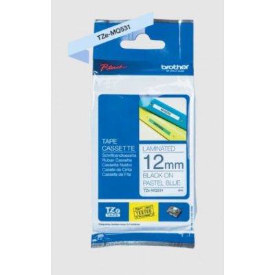 Brother tze-mq531 nastro nero/blu pastello 12mm x 4m colore nero su blu pastello colore nero su blu