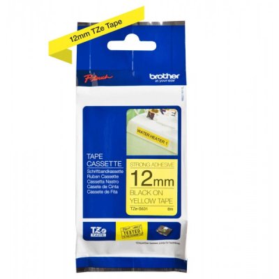 Brother tze-s631 nastro adesivo nero/giallo 12mm x 8m colore nero su giallo