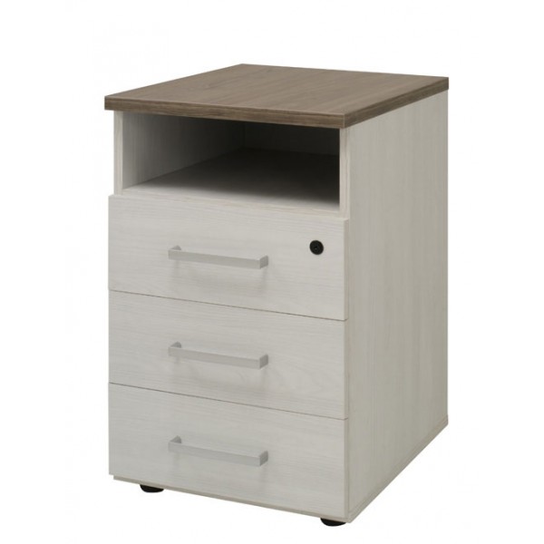 Cassettiera florence 3 cassetti e 1 vano colore legno scuro