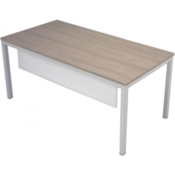 Scrivania florence 140x80cm con gambe in metallo colore legno scuro