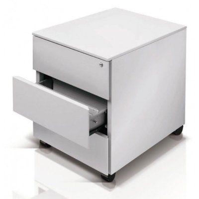 Cassettiera su ruote, 3 cassetti colore bianco