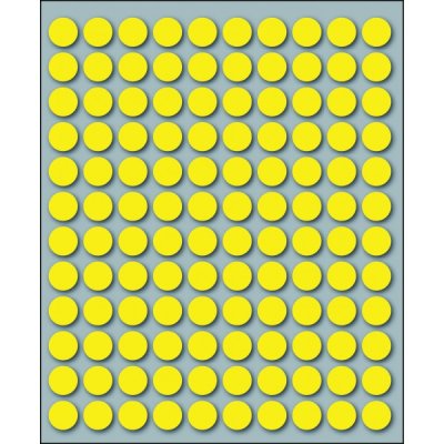 Etichette adesive in fogli - multiuso rotonde colore giallo