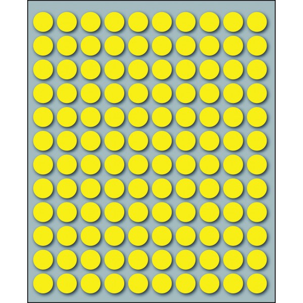 Etichette adesive in fogli - multiuso rotonde colore giallo