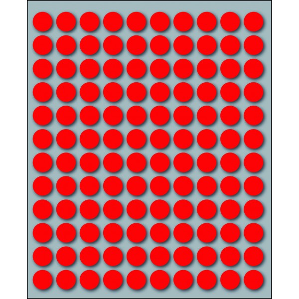 Etichette adesive in fogli - multiuso rotonde colore rosso