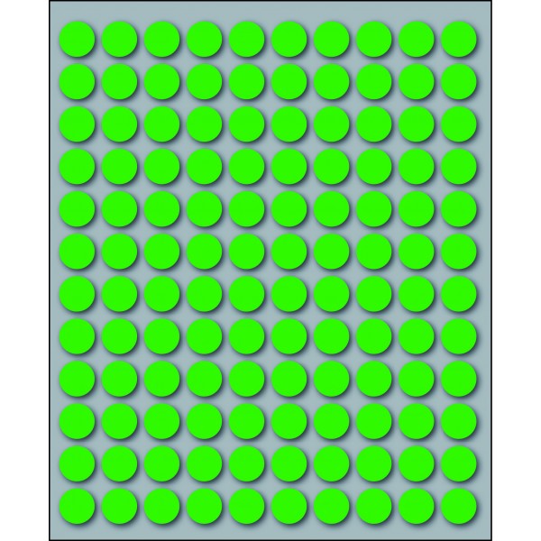 Etichette adesive in fogli - multiuso rotonde colore verde