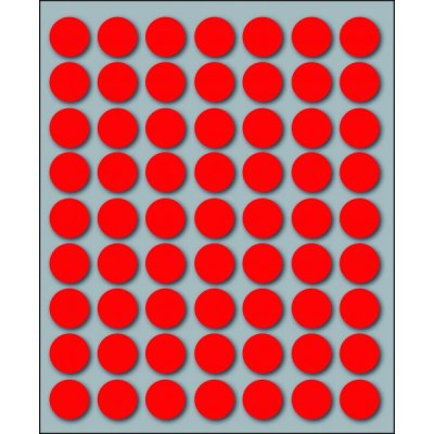 Etichette adesive in fogli - multiuso rotonde colore rosso