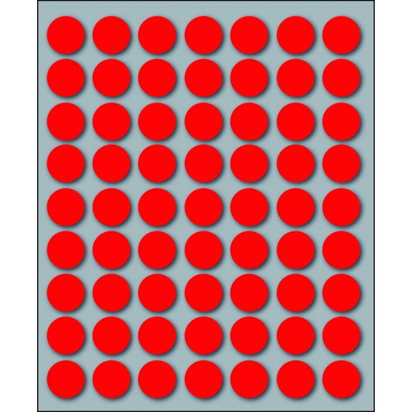 Etichette adesive in fogli - multiuso rotonde colore rosso