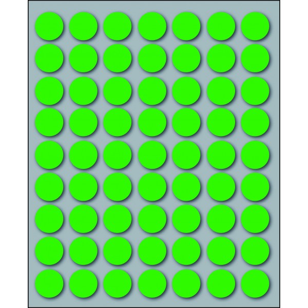 Etichette adesive in fogli - multiuso rotonde colore verde