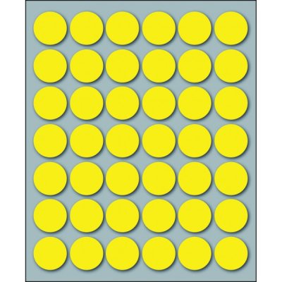Etichette adesive in fogli - multiuso rotonde colore giallo