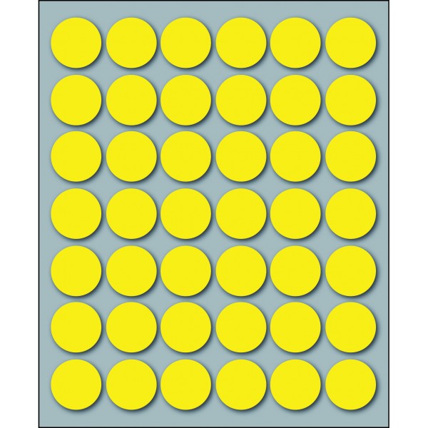 Etichette adesive in fogli - multiuso rotonde colore giallo