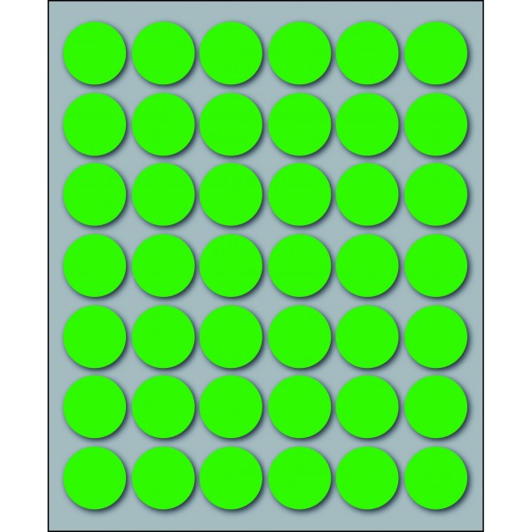 Etichette adesive in fogli - multiuso rotonde colore verde