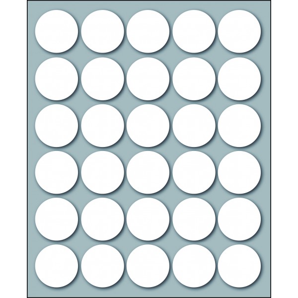 Etichette adesive in fogli - multiuso rotonde colore bianco