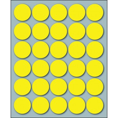 Etichette adesive in fogli - multiuso rotonde colore giallo