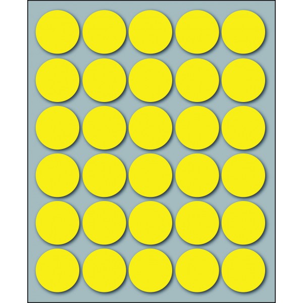 Etichette adesive in fogli - multiuso rotonde colore giallo