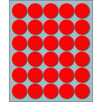 Etichette adesive in fogli - multiuso rotonde colore rosso
