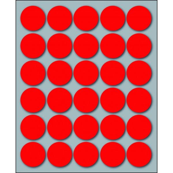 Etichette adesive in fogli - multiuso rotonde colore rosso