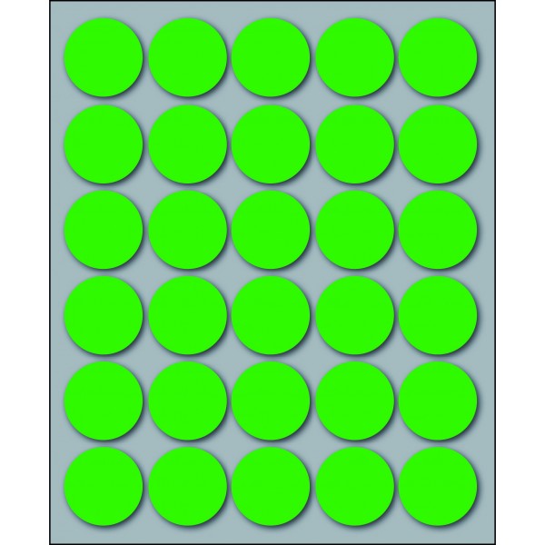 Etichette adesive in fogli - multiuso rotonde colore verde