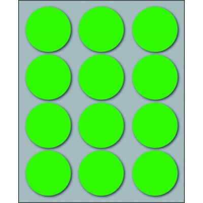 Etichette adesive in fogli - multiuso rotonde colore verde