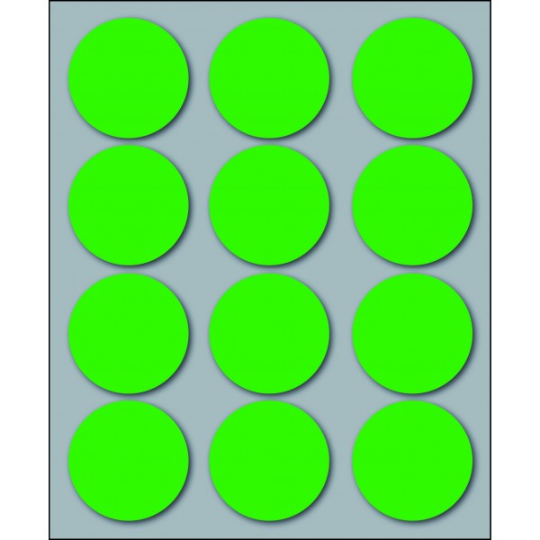 Etichette adesive in fogli - multiuso rotonde colore verde