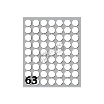 Etichette adesive in fogli - multiuso rotonde colore bianco grammatura 70gr