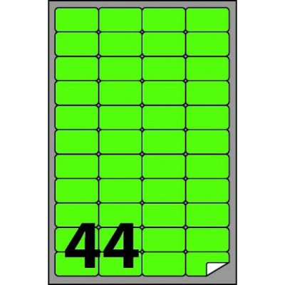Etichette adesive in fogli a4 - rettangolare colore verde