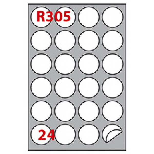 Etichette adesive in fogli a4 - rotonde grammatura 70gr