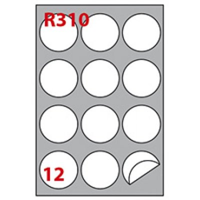 Etichette adesive in fogli a4 - rotonde grammatura 70gr