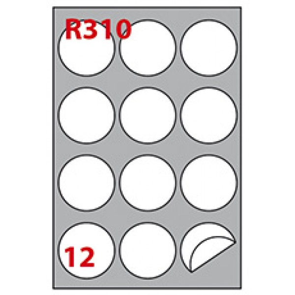 Etichette adesive in fogli a4 - rotonde grammatura 70gr