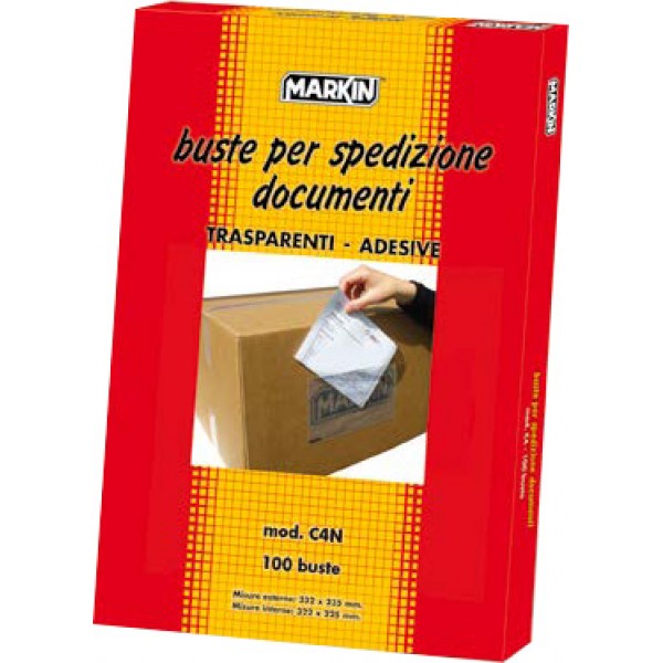 Buste adesive c6n colore trasparente