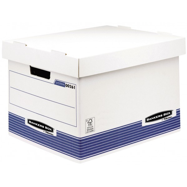 Bankers box system - scatola archivio colore bianco, blu