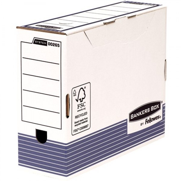 Bankers box system - scatola archivio colore bianco, blu
