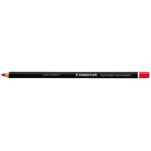 Matita vetrografica indelebile STAEDTLER, mina morbida resistente all'acqua - Rosso