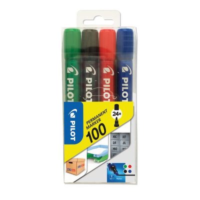 Marker 100/400 - marcatore permanente colore blu, nero, rosso, verde tipo punta tonda