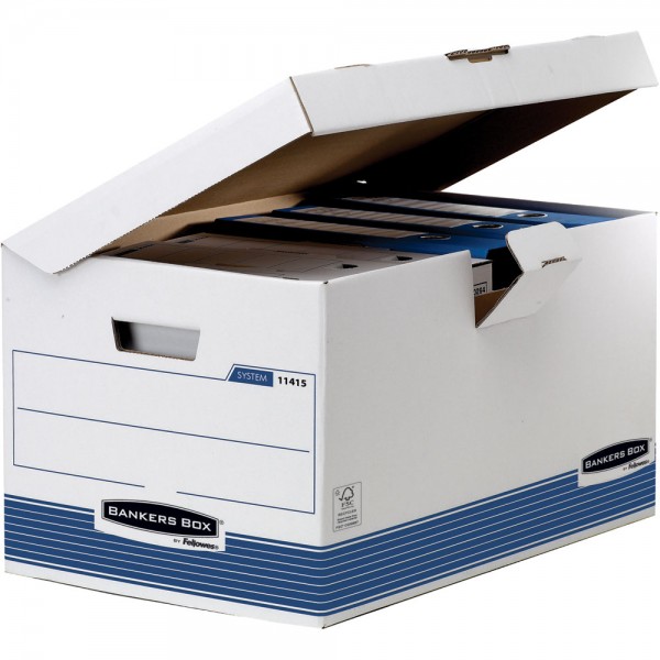 Bankers box system - scatola archivio colore bianco, blu