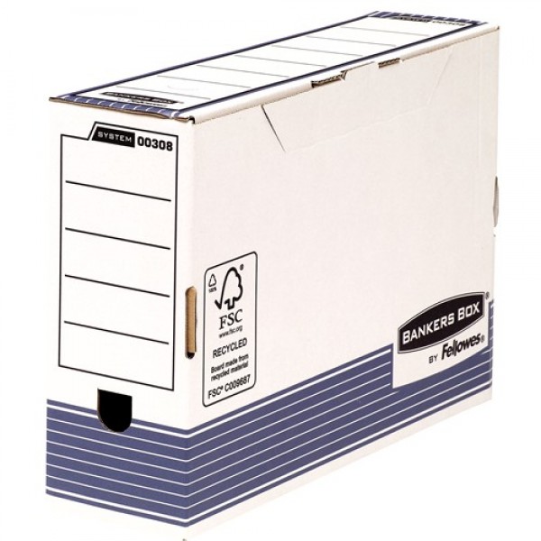 Bankers box system - scatola archivio colore bianco, blu