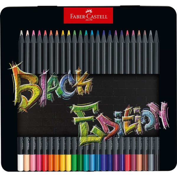 Black edition - pastelli eco in astuccio metallo colore assortiti