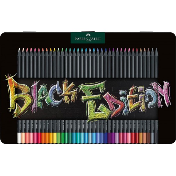 Black edition - pastelli eco in astuccio metallo colore assortiti