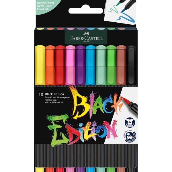 Black edition - astuccio pennarelli brush colore assortiti