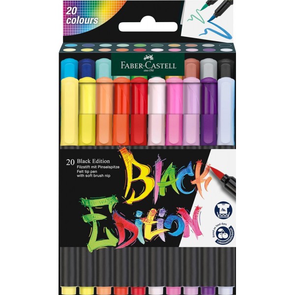 Black edition - astuccio pennarelli brush colore assortiti