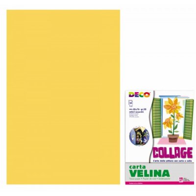 Carta velina 24 fogli, 50x76cm colore giallo girasole grammatura 20gr